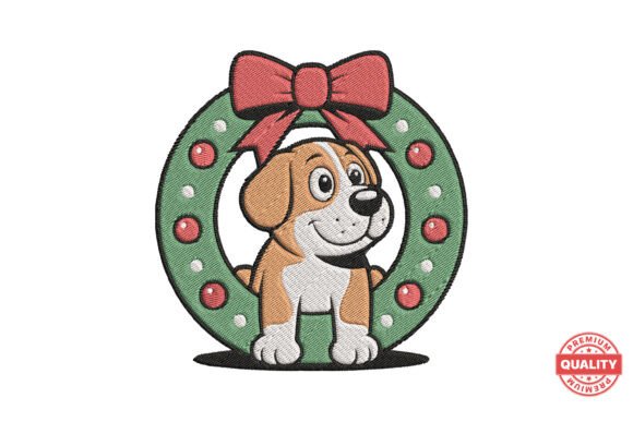Puppy in Christmas Wreath Embroidery Review
