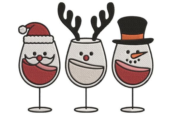 Review: Christmas Wine Glasses Embroidery Design