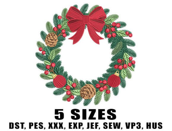 Review: Cozy Christmas Wreath Embroidery Design