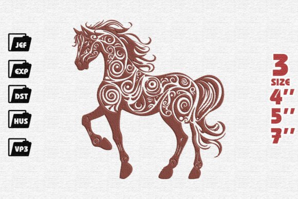 Review: Elegant Ornate Horse Embroidery Design