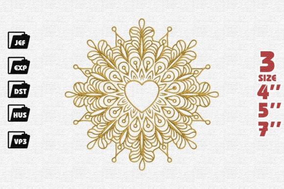 Review: Lacy Golden Heart Mandala Design