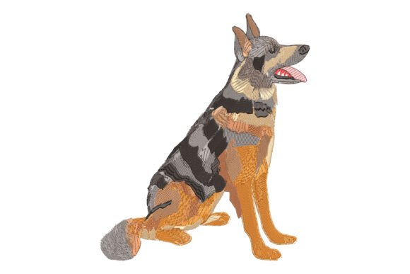 Review: Sitting German Shepherd Embroidery for Etsy